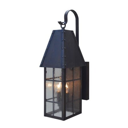 Arroyo Craftsman 6" Hampton Wall Mount, Raw Copper, Clear Seedy Glass HAB-6CS-RC